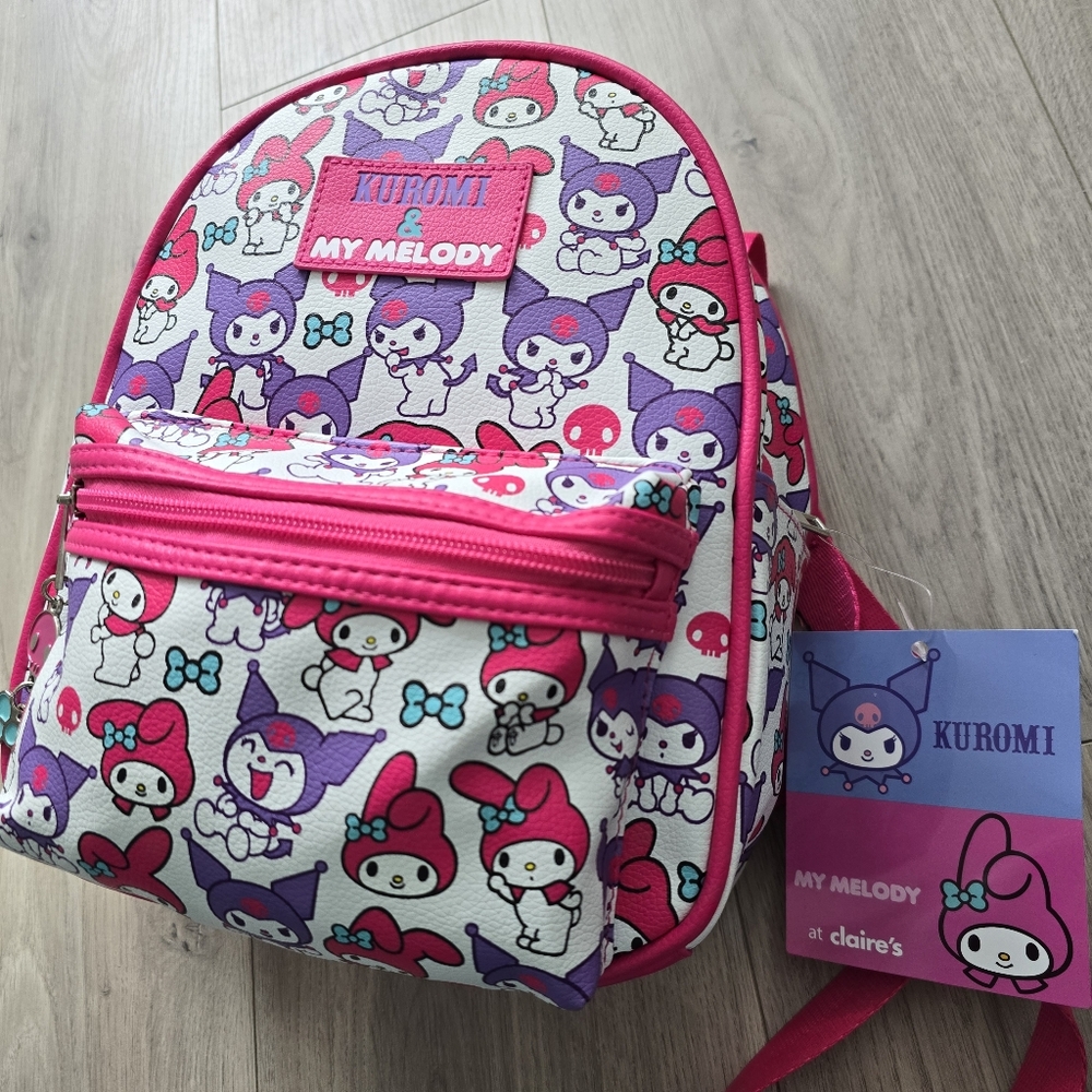 NWT Hello Kitty SMALL Sanrio Exclusive My Melody & Kuromi Pink Purple Backpack